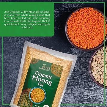 Jiva Organic Yellow Moong Dal 2 Pound Pack - Healthy & Flavorful