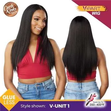 Sensationnel Curls kinksandco vpart wig - unit 1 narrow part glueless natural kinkytexture edged hairline for natural 3c to 4c hair textures (TH1B/COPPER)