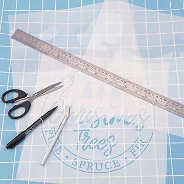 24 Pack 4 Mil Clear Mylar Stencil Sheets, 12" x 12" Blank Reusable Plastic Template Sheets for Cricut, Laser Cutting, Gyro-Cut Tool Template Material