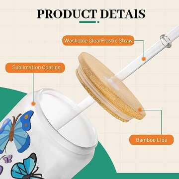 Joyclub 8 Pack Sublimation Glass Cups Blanks for Custom Gifts