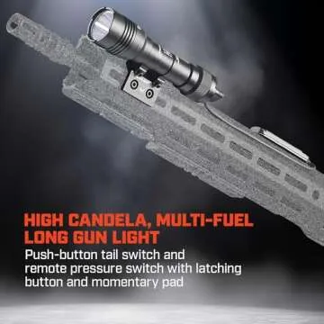 Streamlight 88126 ProTac Rail Mount HL-X Pro 1000-Lumen High Candela Multi-Fuel Long Gun Light, Includes Jack-Cap, M-Lok kit, Pressure Switch, Tool, and CR123A Lithium Batteries, Black