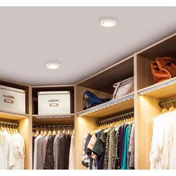 Westinghouse 6111700 6 Inch 7 Watt Energy Star LED Indoor Flush Mount Ceiling Light Fixture with Motion Sensor,3000K, White Finish, White Frosted Shade