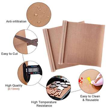 Isbasa 14 Pack Teflon Sheet and High Temp Tapes for Heat Press, 12" x 16" Teflon Heat Press Transfer Sheet, 4 Rolls High Temperature Heat Resistant Tape (12mm X 33m / 0.04 X 108ft)