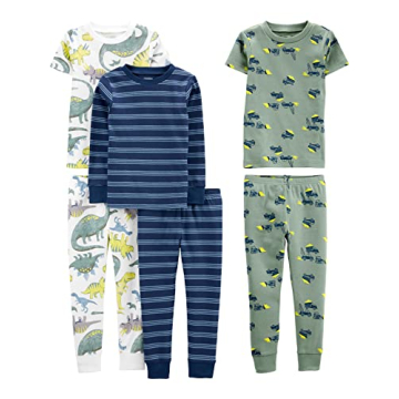 Simple Joys by Carter's Boys' 6-Piece Snug Fit Cotton Pajama Set - Vibrant and Comfortable