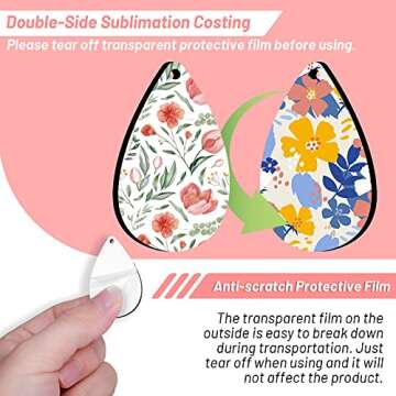 30 Pieces Sublimation Blank Earrings, Ocheyu Sublimation Printing Earrings Unfinished Teardrop Heat Transfer Earring Pendant with Earring Hooks and Jump Rings for Jewelry DIY Making