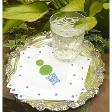 Chinoiserie Topiary Cocktail Napkins for Elegant Gatherings