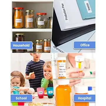 Phomemo Clear Square/Rectangle Labels 1.57'' x 1.18'', for Phomemo M110/M110S/M120/M200/M220 Label Maker, 230 Labels/1 Roll, Thermal Sticker Label for Address, Barcod, Note