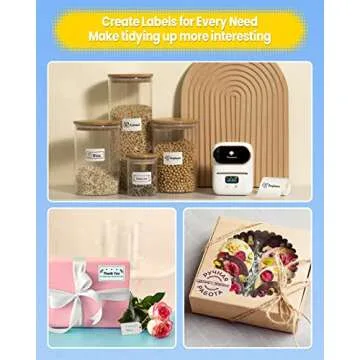 Phomemo Clear Square/Rectangle Labels 1.57'' x 1.18'', for Phomemo M110/M110S/M120/M200/M220 Label Maker, 230 Labels/1 Roll, Thermal Sticker Label for Address, Barcod, Note