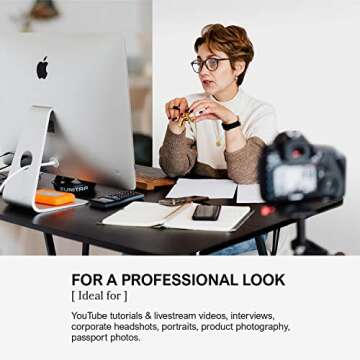 Julius Studio (Pull-Up Style) 5 x 6.2 ft. / 60 x 75 inch White Screen, Collapsible Pure White Background, Pull Up Roll Down Auto Locking, No Wrinkle, Portable Handle Grip, Easy Install & Fold, JSAG665