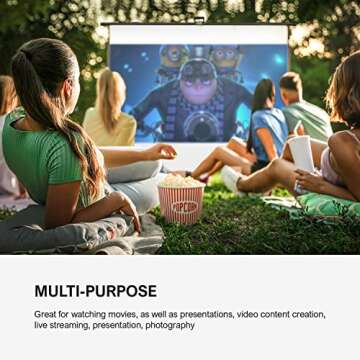 Julius Studio (Pull-Up Style) 5 x 6.2 ft. / 60 x 75 inch White Screen, Collapsible Pure White Background, Pull Up Roll Down Auto Locking, No Wrinkle, Portable Handle Grip, Easy Install & Fold, JSAG665