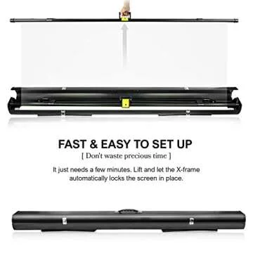 Julius Studio (Pull-Up Style) 5 x 6.2 ft. / 60 x 75 inch White Screen, Collapsible Pure White Background, Pull Up Roll Down Auto Locking, No Wrinkle, Portable Handle Grip, Easy Install & Fold, JSAG665