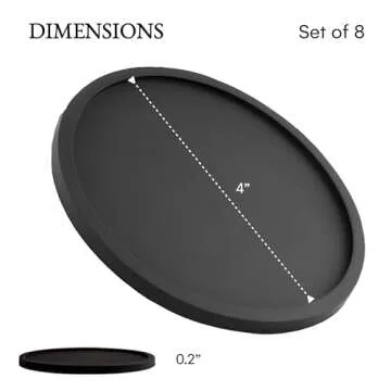 Barvivo Silicone Coasters with Holder Set of 8 - Cup Coasters for Indoor and Outdoor, Perfect Durable Coaster for Tabletop Protection, Anti Slip, Suitable for All Drinks and Table Types - Black
