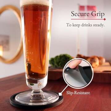 Barvivo Silicone Coasters with Holder Set of 8 - Cup Coasters for Indoor and Outdoor, Perfect Durable Coaster for Tabletop Protection, Anti Slip, Suitable for All Drinks and Table Types - Black