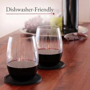 Barvivo Silicone Coasters with Holder Set of 8 - Cup Coasters for Indoor and Outdoor, Perfect Durable Coaster for Tabletop Protection, Anti Slip, Suitable for All Drinks and Table Types - Black