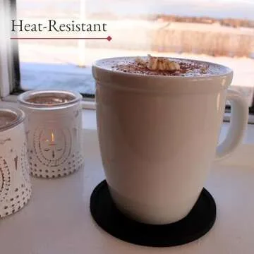 Barvivo Silicone Coasters with Holder Set of 8 - Cup Coasters for Indoor and Outdoor, Perfect Durable Coaster for Tabletop Protection, Anti Slip, Suitable for All Drinks and Table Types - Black