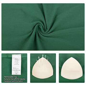 Ribbed Workout Yoga Racerback Tank Top for Women with Built in Self Bra Medium Moss-Green