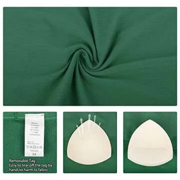 Ribbed Workout Yoga Racerback Tank Top for Women with Built in Self Bra Medium Moss-Green