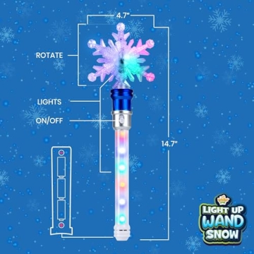 IPIDIPI TOYS Christmas Snowflake Wand Light Up Magic Toy
