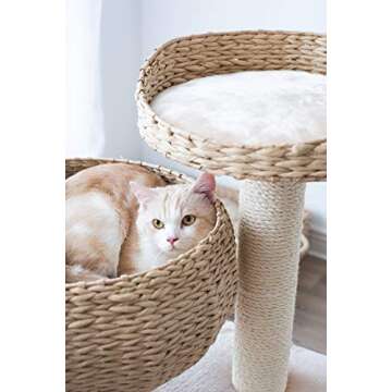 PetPals Paper Rope Natural Bowl Shaped with Perch Cat Tree