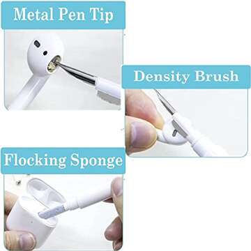 Sixrfeel Keyboard Cleanning Kits, 5 in 1 Dust Cleaner Brush for Computer/Cell Phone/Earphone AirPods/PC/Laptop/Keyboard(with Key Puller) (White)