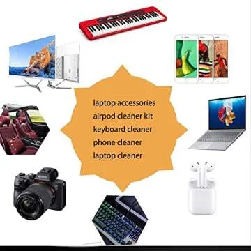 Sixrfeel Keyboard Cleanning Kits, 5 in 1 Dust Cleaner Brush for Computer/Cell Phone/Earphone AirPods/PC/Laptop/Keyboard(with Key Puller) (White)