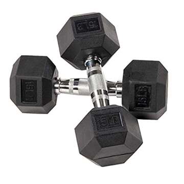 Premium 15LB Rubber Hex Dumbbells for Home Gym
