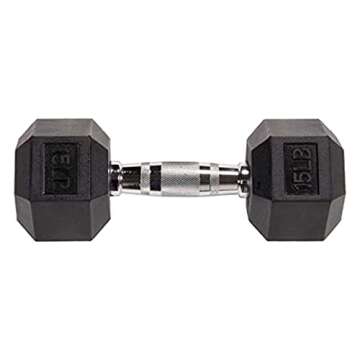 Premium 15LB Rubber Hex Dumbbells for Home Gym