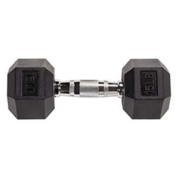 Premium 15LB Rubber Hex Dumbbells for Home Gym