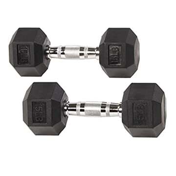 Premium 15LB Rubber Hex Dumbbells for Home Gym