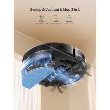 Airzeen Robot Vacuum Cleaner with 4500Pa Strong Suction, 3 in 1 Robot Vacuum and Mop, Carpet Auto-Bo...