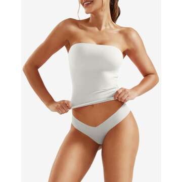 YEOREO Sophie Women Sexy Long Tube Tops Double Lined Basic Y2K Summer Cute Strapless Fitted Bandeau Going Out Crop Top White-S