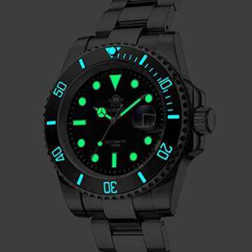 ADDIESDIVE Automatic Diver Watches for Men NH35A 41 MM Black Dial Green Bezel Waterproof 200 M Stain...