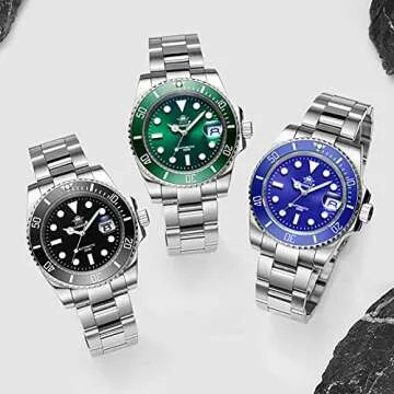 ADDIESDIVE Automatic Diver Watches for Men NH35A 41 MM Black Dial Green Bezel Waterproof 200 M Stainless Steel