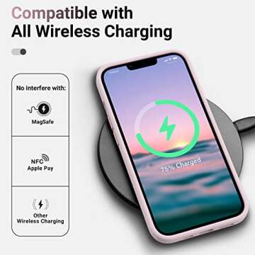 AOTESIER Shockproof Designed for iPhone 12 Pro Max Case, Liquid Silicone Phone Case with [Soft Anti-Scratch Microfiber Lining] Drop Protection 6.7 inch Slim Thin Cover, Ice Pink