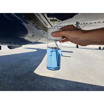 Best Aircraft Fuel Tester Jar - All-Purpose Aviation Sample Separator - Pilot Supplies (White)