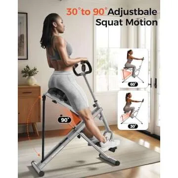 Sportsroyals Squat Machine for Home,Rodeo Core Exercise Machine,330lbs Foldable,Adjustable 4 Resista...