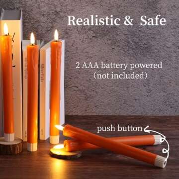 Eywamage Flameless Taper Candles with Remote – Set of 6