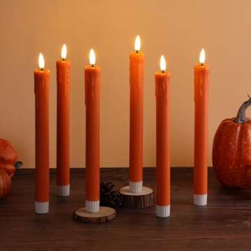 Eywamage Flameless Taper Candles with Remote – Set of 6