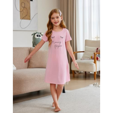 Arshiner Girls Nightgowns Soft Cotton Sleepwear for Kids