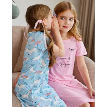 Arshiner Girls Nightgowns Soft Cotton Sleepwear for Kids