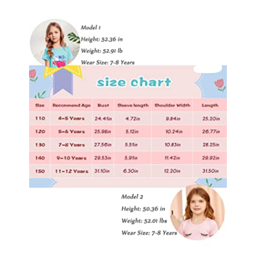 Arshiner Girls Nightgowns Soft Cotton Sleepwear for Kids