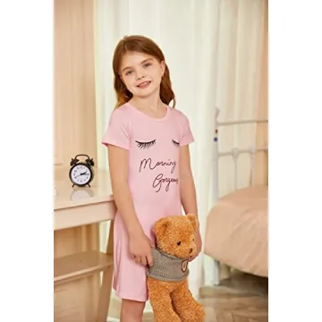 Arshiner Girls Nightgowns Soft Cotton Sleepwear for Kids