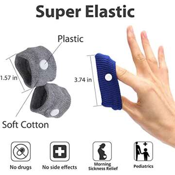 TUOTAO 8 Pcs Travel Motion Sickness Relief Wrist Bands, Sea Motion Sickness Wristbands, Travel Essentials for Camping/Cruise Ship/Airplane