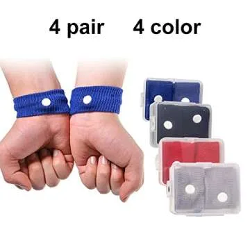 TUOTAO 8 Pcs Travel Motion Sickness Relief Wrist Bands, Sea Motion Sickness Wristbands, Travel Essentials for Camping/Cruise Ship/Airplane