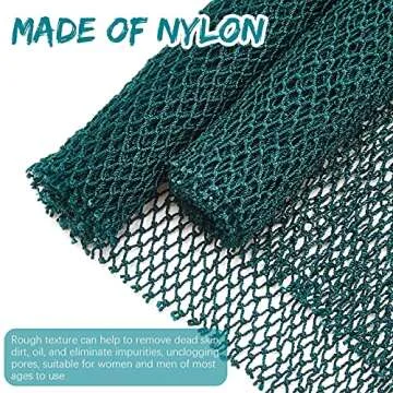 African Net Bath Sponge Long Exfoliating Body Scrubber Net Dual Sided Nylon Bath Towel Back Scrubber Skin Smoother for Women and Men Showering, Massaging, and Stocking Stuffer (Nurse Green)