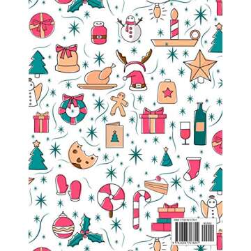 Our Favorite Holiday Recipes: A Blank Christmas Recipe Journal Cookbook - To Write in and Customize w Spot for Photo - Snowman, Presents, & Candy Cane Pattern - Large (8.5 x 11 inches) - Glossy Cover