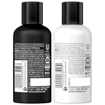 TRESemme Shampoo & Conditioner, Sulfate-Free, Travel Size - Moisture Rich Hair Treatment for Dry, Damaged Hair, Mini Shampoo & Conditioner Sets x 3 for Hair Repair, Scented, 3 Oz Ea (6 Piece Set)