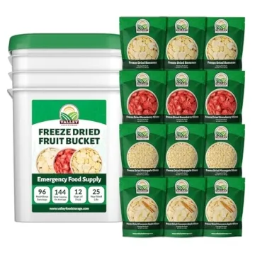 All Valley Freeze Dried Fruit Bucket - 12 Pouch Emergency Food Supply