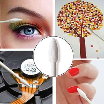 Double Precision Tips 800 Pieces Cotton Swabs with Paper Stick, Double Pointed Shape Tips for Makeup...