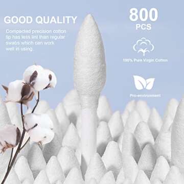 Double Precision Cotton Swabs - 800 Eco-Friendly Tips